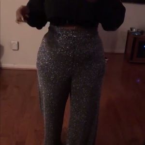 Silver wide leg trousers